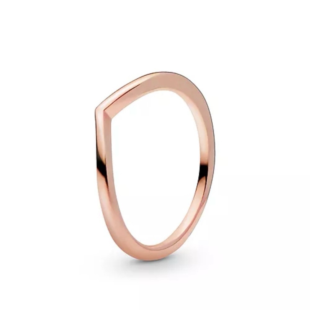 2 Pandora rose gold polished wishbone rings